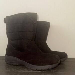 Land’s End Brown Quilted Winter Suede Boots size 9B